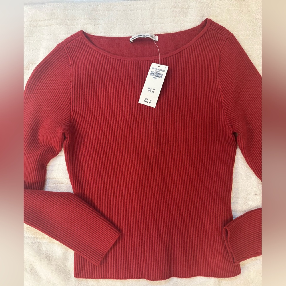 Abercrombie & Fitch Red Ribbed Blouse